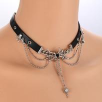 Minba Niche Sweet Cool Babes Choker Spider Web Neck Chain Street Hip Hop Ins Short Leather Necklace Female