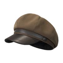 Adjustable Woolen Winter Beret Hat Vintage Windproof Newsboy Pumpkin Hat Elegant Breathable Panama Cap for Women kava