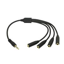 SinLoon Mini Plug to X4 AUX Stereo Audio Extension M 4-pole 3.5mm (Male) 4-pole 3.5mm Cable, Black, 0.3m (3.5 4-pole - 3.5 4-pole FX4)