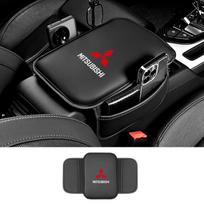 Automobilio porankio dėžutės paminkštinimas Odinė centrinės konsolės pagalvėlė Kilimėliai Interjero aksesuarai Mitsubishi ASX Lancer Pajero Outlander L200 EVO juoda