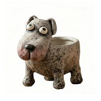 Small Animal Planter Pot Cartoon Frog/Crocodile/Dog Flower Pot Cute Decorative Cactus Pot for Home Office Desk Garden Decor A