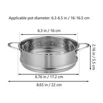 22Cm Premium Stainless Steel Steamer Basket for Steaming Buns Dumplings Multi Vent Holes Stacked Use Space Saving Home