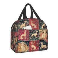 Greyhound Whippet Dog Resuable Lunch Boxes Cartoon Sighthound Thermal Cooler Food Insulated Lunch Bag For Kids School Children 22x20x13cm
