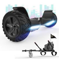 RCB 8.5 Inch Hoverboard All-Terrain Electric Scooter Gyropod Hummer Bluetooth LED + Adjustable Hoverkart Karting Black juoda
