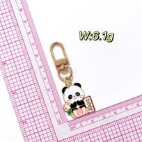 New Year Panda Keychain: Red Pendant with Blessing Words for Luck and Prosperity