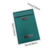 Wall Mounted Locking Mailbox Premium Mail Boxes for Home Outside Residential Security Drop Box Multifunctional Practical žalia