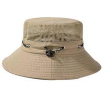 High Quality Breathable Sun Hat UV Protect Adjustable Fisherman Hat Wide Brim Bucket Hat Summer Outdoor Traveling Fishing Hiking chaki