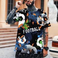 Summer Men T-Shirt Football World Cup Cool 3D Printing Round Neck T-shirt High Quality S-6XL S