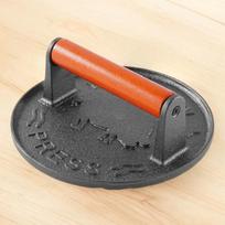 Cast Iron Burger Press Heavy-Duty Patty Maker Wooden Handle Burger Meat Press Mold 7.09 in Anti Scald for Griddle Grills juoda