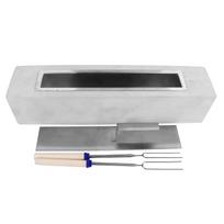 Tabletop Fire Pit Stainless Steel Portable Mini Tabletop Fireplace with Roasting Sticks for Home
