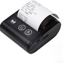 Nešiojamas mini terminis čekių spausdintuvas USB ir BT jungtimi 2 colių 57 mm belaidis spausdintuvas dideliu greičiu su 1 popieriaus rulonu viduje Suderinamas su iOS juoda
