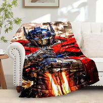 For Transformers,Optimus Prime,Robot Themed Flannel Blanket, Glam Style, Digital Print, All Season Comfort, ,for Cozy Plush Flannel Cover155 80cm x 120cm