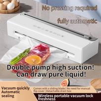 Press-Free Wireless Vacuum Sealer with Groove, Cutter, and USB Charging