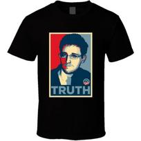 Edward Snowden Truth Hope Poster T Shirt S juoda