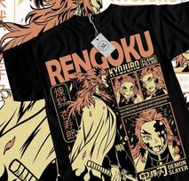 Kyojuro Rengoku T-Shirt Slayer Demon Vintage Anime Manga Horror Shirt All Size Unisex T-Shirt M