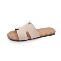 Prancūziški retro Birkenstock šlepetės vasarinės naujos gražaus temperamento plokščiapadės vėsios šlepetės 35 smėlis