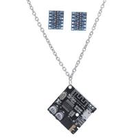 Vintage Steampunk Cyberpunk Necklace Punk Electronic Chip Pendant Necklace 1