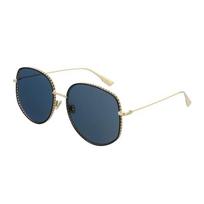Dior Square Sunglasses Classic Blue Gold Round Sunglasses Unisex sunglasses BYDIOR2-J5GA9 Blue Gold Color