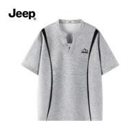 Jeep Men's V-Neck Short Sleeve T-Shirt XL viržių pilka spalva