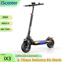 iScooter iX3 800W Electric Scooter 10 Inch Off-Road Tire Battery 48V/10AH Max Speed 40KM/H With APP Control Front And Rear Shock Absorption E Scooter iX3 40KM/H juoda