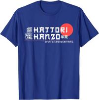 Sushi and Swordsmithing Japan Hattori Hanzo Ninja Samurai TShirt 100 Cotton ONeck Short Sleeve Casual Unisexs Tshirt Size S3XL S