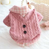 Cat Chihuahua Autumn Knitting Costume Pet Clothes Pet Coat Jacket Dog Sweater L rožinė