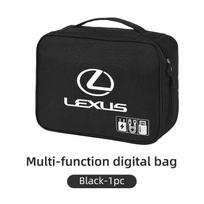 Car Digital Storage Bag Data Cable USB Organizer Package For Lexus UX250h RX450h CT200h RX400h NX300h RX350 RX300 GX470 IS350