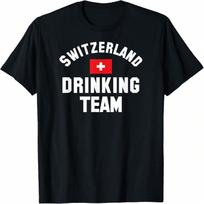 Switzerland Drinking Team Shirt For Switzerland Sports Fans T-Shirt S įvairiaspalvis