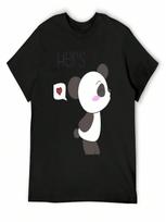 His & Hers Panda (Couple Shirts) Boy Version T-Shirt Plus Sizes Oversizeds Shirts Graphic Tee Men S įvairiaspalvis