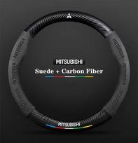 For Mitsubishi Outlander Pajero Asx Colt Lancer EX Evolution X L200 Triton RALLIART Car Suede Carbon fiber Steering Wheel Cover juoda