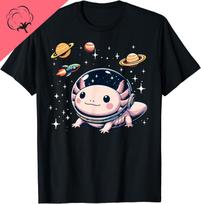 Axolotl Kawaii Cute Axolotls Astronaut Planets Space TShirt Cute Tshirts Cotton Graphic T Shirts Women Clothing Tops Ropa Mujer S