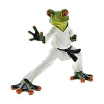 Taekwondo Frog Figurine, Black Belt Green Frog Statue, Resin Martial Arts Animal Sculpture for Home, Room Decor, Housewarming Gifts Frog