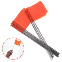 50 Pcs Landmark Flag Signal Banner Pole Pvc Steel Wire Lawn Marking Flags Markers (Orange,38.00X12.70X0.10CM) oranžinė