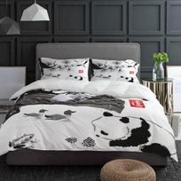 Animal Panda Branch Ink Painting Bedding Set 3pcs Duvet Cover Pillowcase Kids Adult Quilt Cover Double Bed Set Home Textile 135x200cm