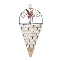 Flower Plant Pot Home Garden Wall Fence Hanging Planter Basket Cone Style balta