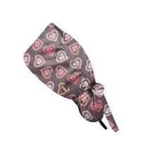Silk Satin Hair Bonnet for Women Adjustable Sleep Cap with Love Heart Pattern, Perfect for Curly Hair Care One Size kava