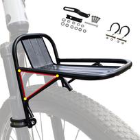 Bike Front Rack Carrier Cargo Pannier Bike Fork Mount Luggage Shelf Bicycle Front Fork Rack for Outdoor Trip Riding Equipment