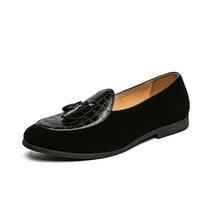 FashionStreet Style Loafers for Men New Handmade Moccasins New Arrival Men Slip on Flats Casual Leather Shoes Comfy Mens Dress Footwear 38 juoda