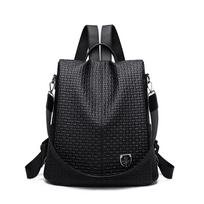Retro minkštos odos kuprinė moterims pavasario ir vasaros tendencija mados PU oda atspari dilimui kuprinė nuo vagysčių 30cm*14cm*31cm juoda
