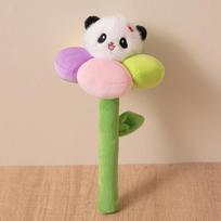 New Cute Bamboo Pole Panda Massage Stick Creative Lotus Knock Back Stick Plush Toy Small Hammer Gift for Men and Women 30cm 0.08kg