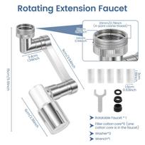 Stainless Steel 1080°Swivel Robotic Arm Swivel Extension Faucet Aerator Kitchen Sink Faucet Extender for Home Kitchen Bathroom