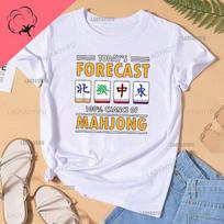 Mahjong Game Play Gamble WoUINISEX Cotton Tshirt Chinese Game Fan Gift Graphic Unisex Tshirt Birthday Gifts Summer Style Tshirt S