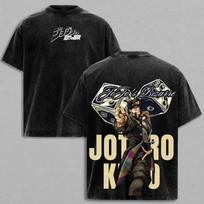 JoJos Bizarre Adventure Washed Tshirt  summer sleeve Jiu Tiao Chengtaro Graphic  Cotton Fashion Streetwear YK shirt L