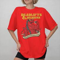 Fashion Dumbbells and Dragons T Shirt for Unisex Women  Pure Cotton Tee Shirt Short Sleeve Clothing S