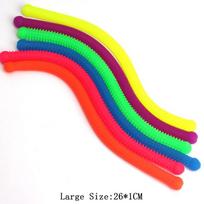 6PCS Large Size Fidget Noodles Textured Sensory Stretchy String ADHD Autism Squeeze Release Anxiety For Kids Stress Relief Toys