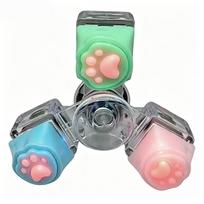 Cat Paw Keycap Fidget Spinner LED Light Up Mechanical Key Switch Stress Relief Toy Cute Keychain For Anxiety Office Gift