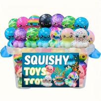 Cute Octopus Squishy Toy, Soft Slow Rebound Stress Ball with Sound, Classroom Reward Party Favor Birthday Holiday Gift for Kids