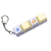 4/9 Keys Fidget Keychain Keycap Key Button Clicker Pendant Pass The Time Stress Relief Finger Keyboard Cap for Adult&Kids