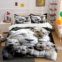 White tigers and cubs. Bedding sets Duvet cover sets Duvet covers Pillowcases(1 * Duvet Cover 2 * Pillowcases without duvet insert) 135x200cm
