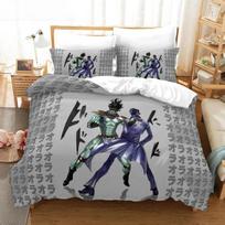 Anime JoJo Bizarre Adventure Jotaro Kujo Bedding Set Boys Girls Twin Queen Size Duvet Cover Pillowcase Bed Kids Adult 135x200cm